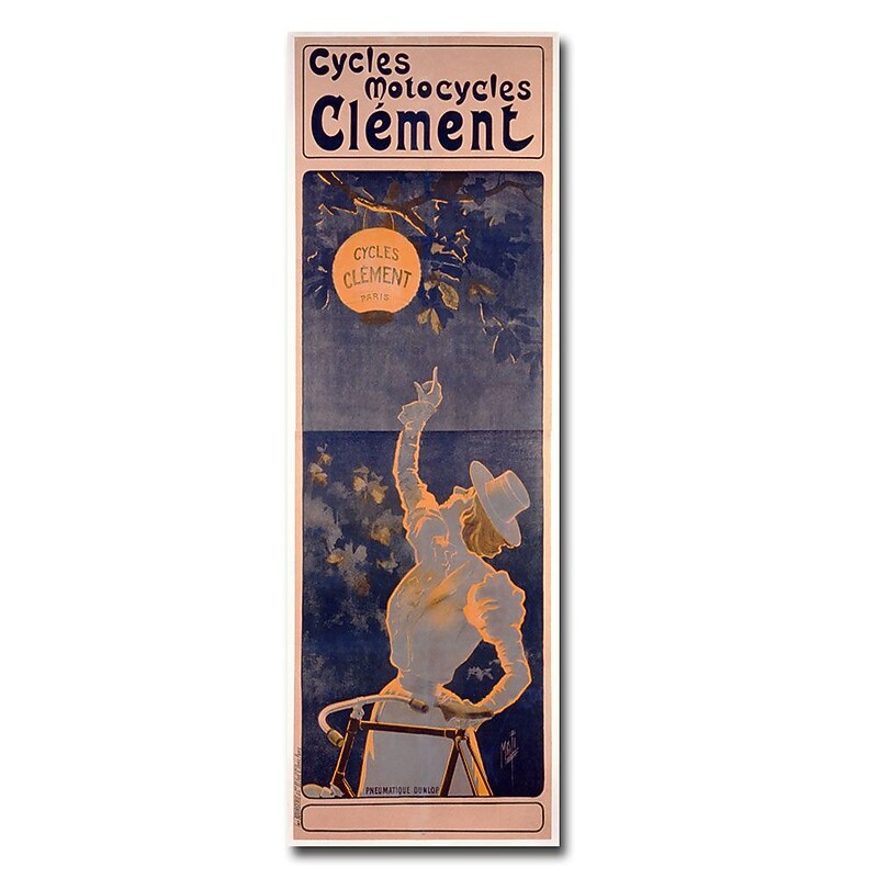 Trademark Fine Art Ferdinand Misiti 'Cycles Clement 1895' Canvas Art 12x32 Inches image 1