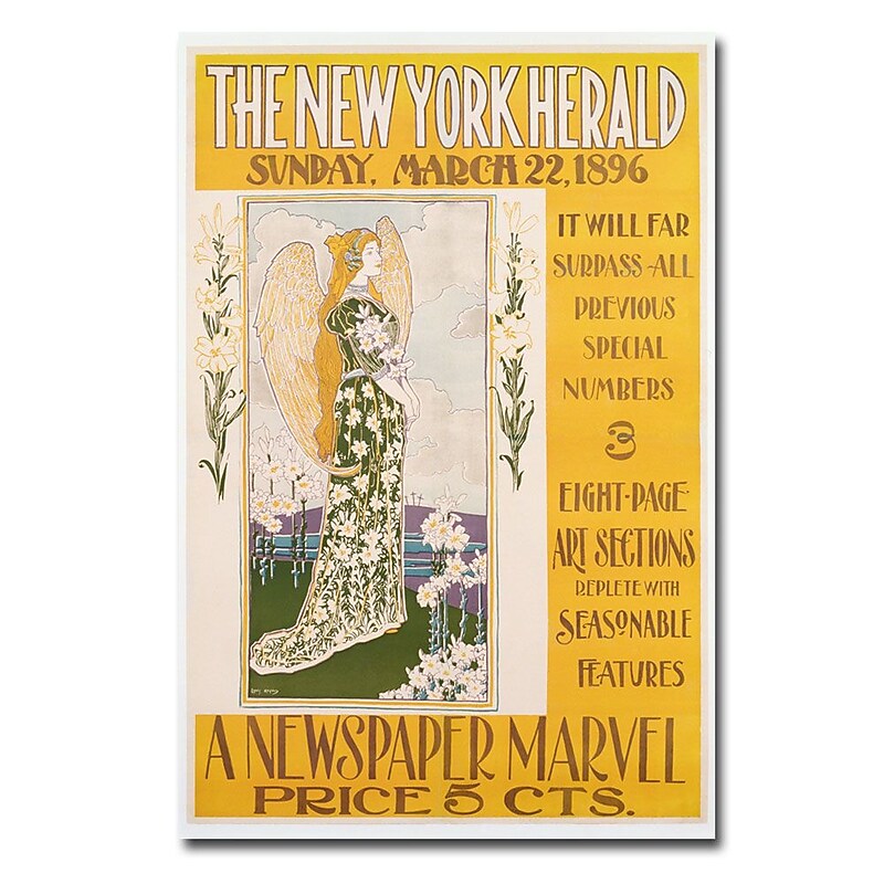 Trademark Fine Art Lois Rhead 'The New York Herald 1896' Canvas 22x32 Inches image 1