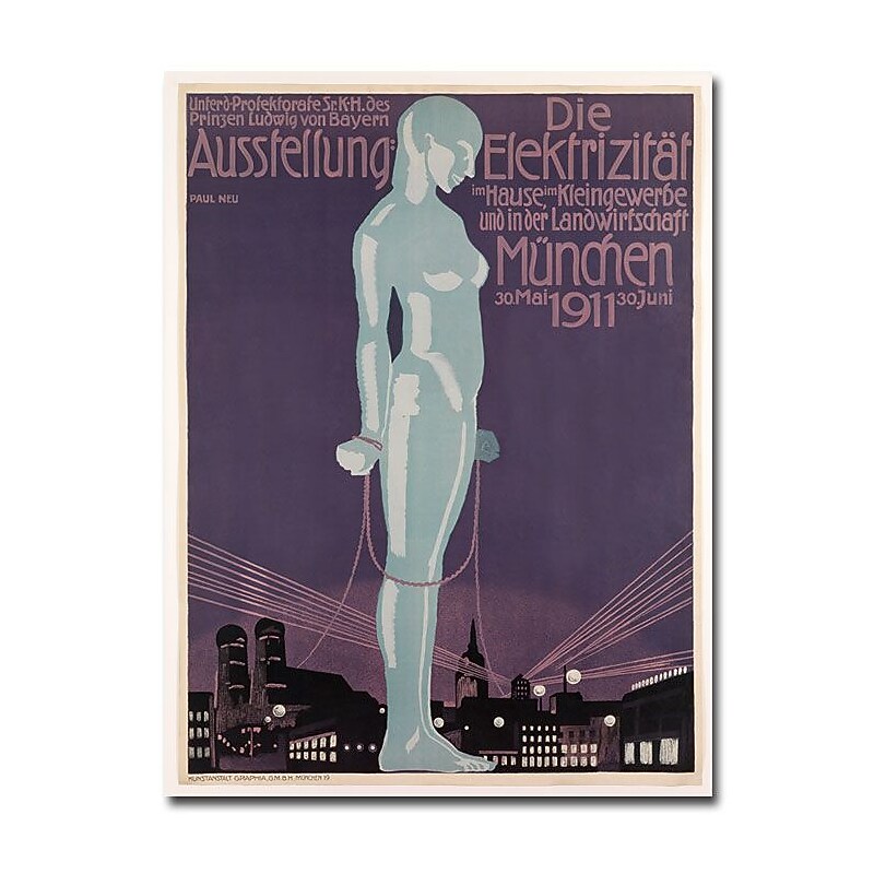 Trademark Fine Art Paul Neu 'Electricity Exhibition 1911' Canvas Art image 1
