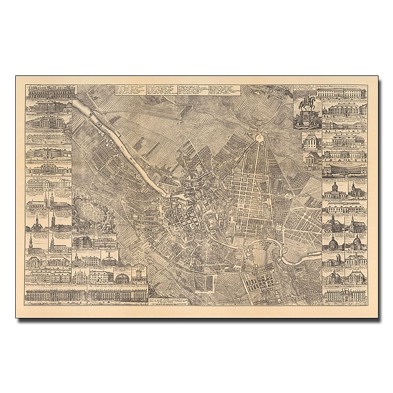 Trademark Fine Art Schleun 'Map of Berlin 1773' Canvas Art 35x47 Inches image 1