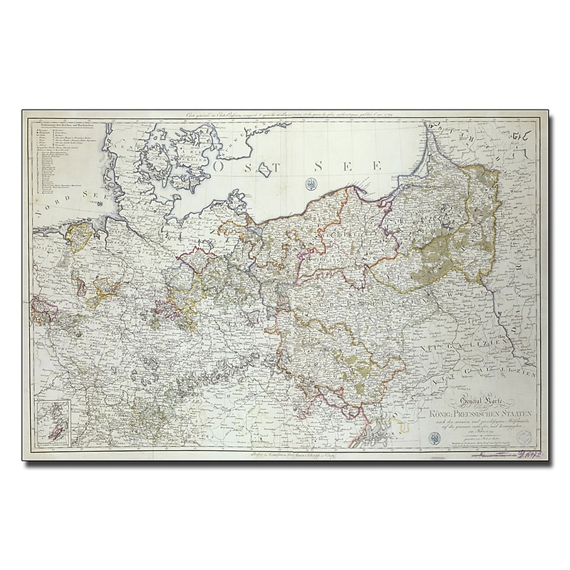 Trademark Fine Art 'Map of the Prussian States, 1799' Canvas Art 30x47 Inches image 1