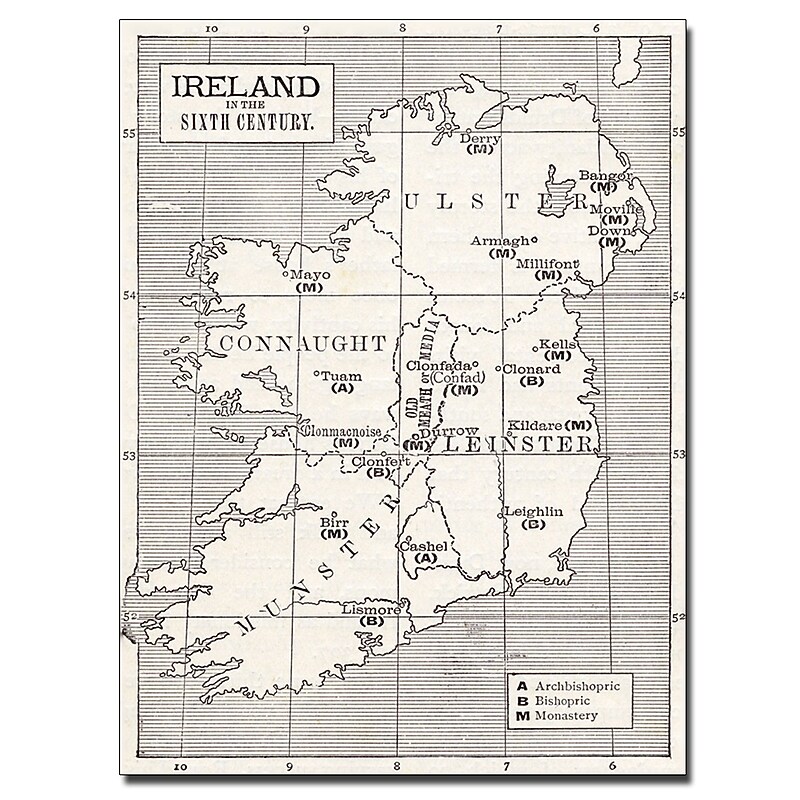 Trademark Fine Art 'Map of Ireland in the Sixth Century' Canvas Art 18x24 Inches image 1