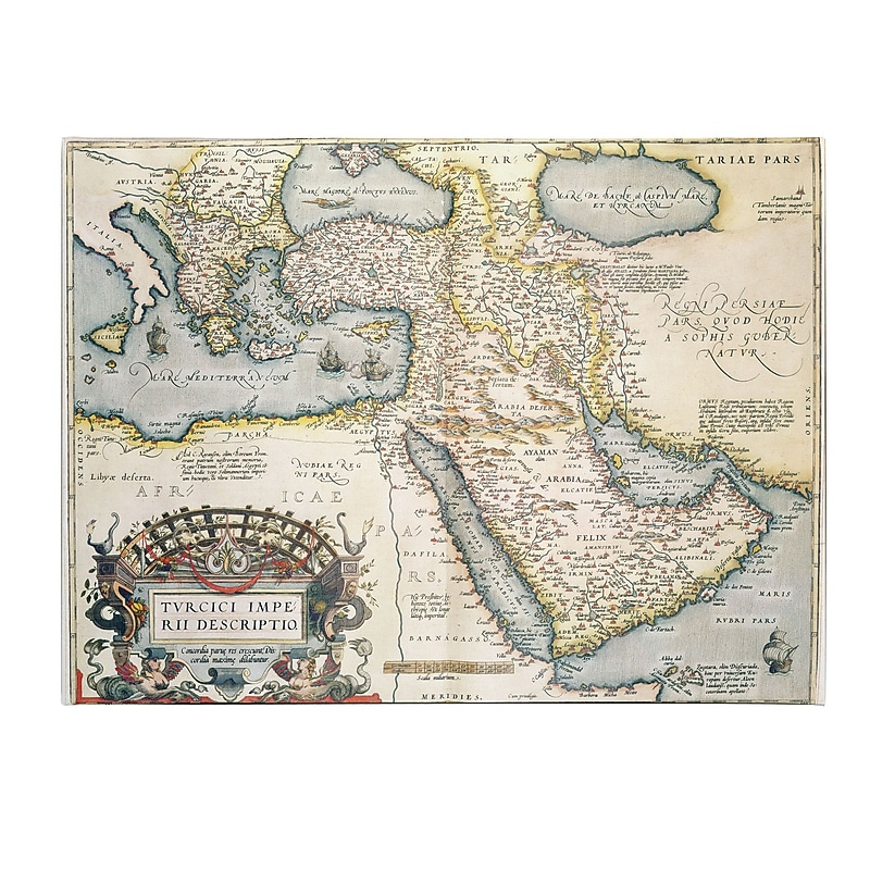 Trademark Fine Art Abraham Ortelius 'Map of the Middle East 1570' Canvas Art 35x47 Inches image 1