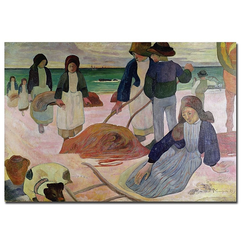 Trademark Fine Art Paul Gauguin 'Seaweed Gatherers, 1889' Canvas Art image 1