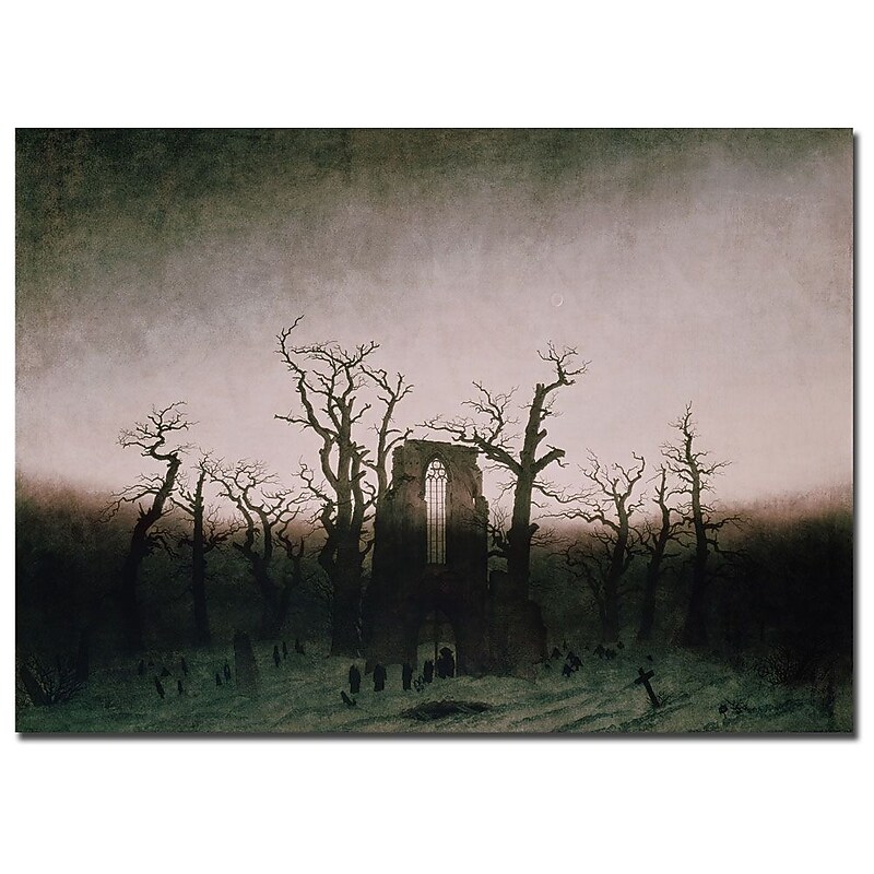 Trademark Fine Art Caspar Friedrich 'Abbey in Oakwood, 1810' Canvas Art image 1
