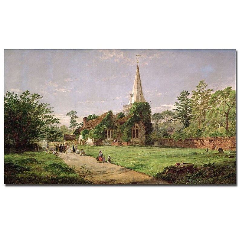 Trademark Fine Art Jasper Cropsey 'Stoke Poges Church' Canvas Art 14x24 Inches image 1