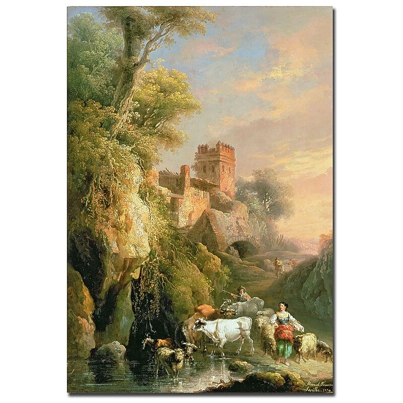 Trademark Fine Art John Waterhouse 'Listen to My Sweet Pipings 1911' Canvas Art 30x47 Inches image 1