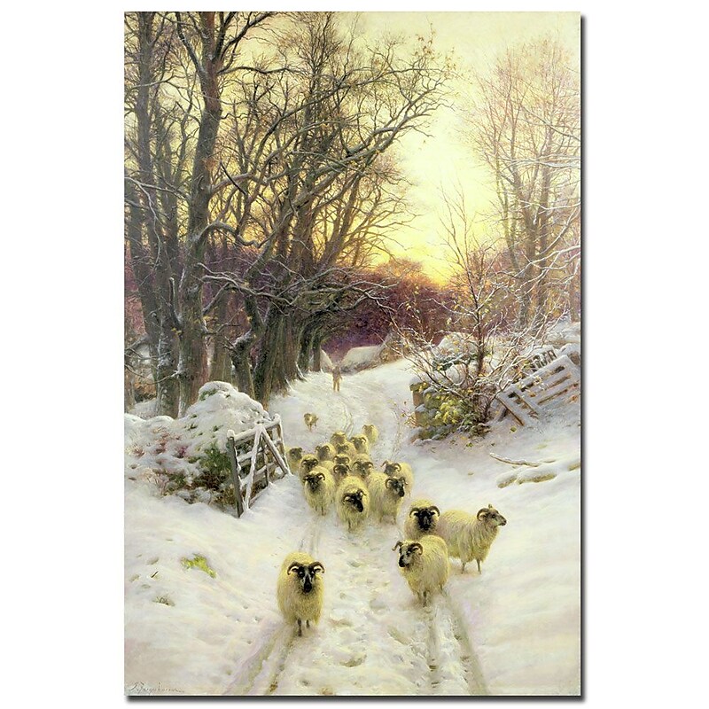 Trademark Fine Art Joseph Farquharson 'The Sun had Closed a Winter's Day' Art 22x32 Inches image 1