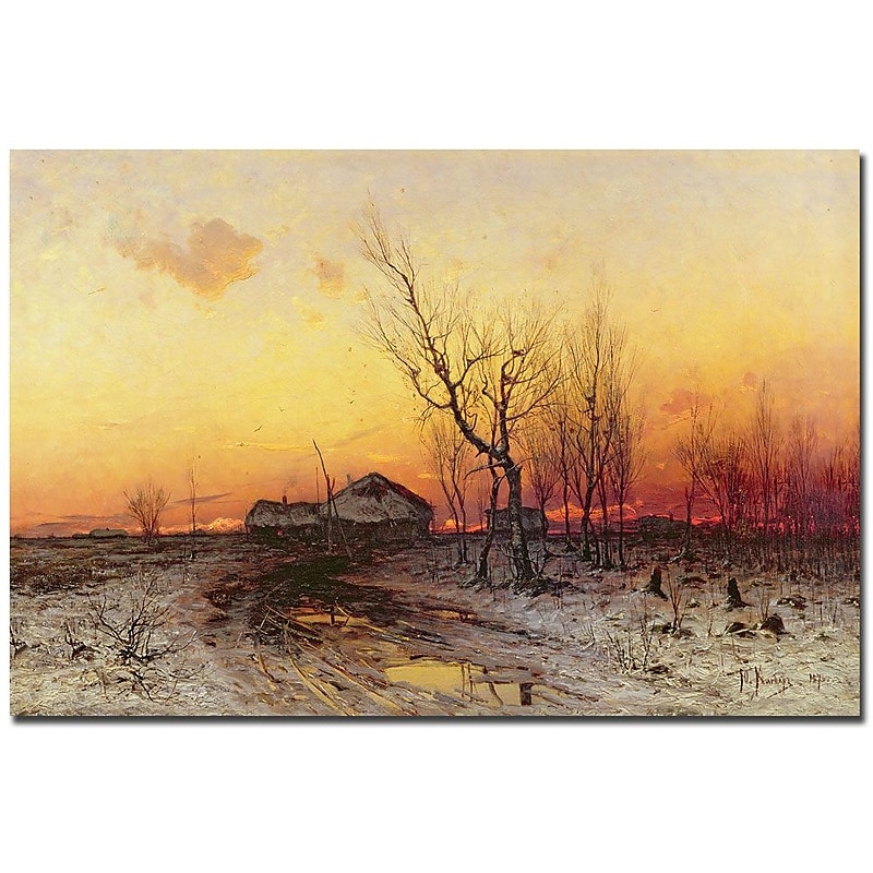 Trademark Fine Art Julius Klever 'Winter Landscape' Canvas Art image 1