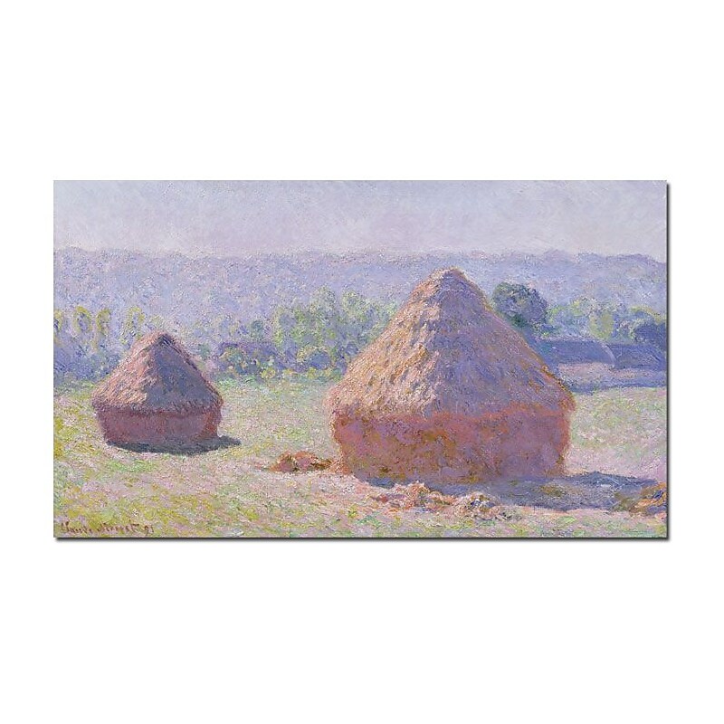 Trademark Fine Art Claude Monet 'Grainstacks on a Summer Morning,1891' Canvas  18x32 Inches image 1