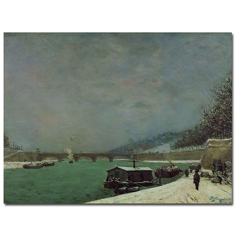 Trademark Fine Art Paul Gauguin 'The Seine at Pont d'lena, Winter' Canvas Art 22x32 Inches image 1