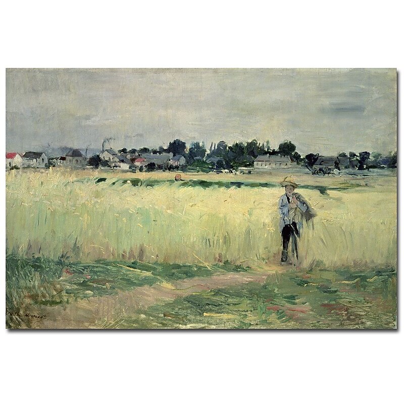 Trademark Fine Art Berthe Morisot 'In the Wheatfields at Gennefilliers, 30x47 Inches image 1