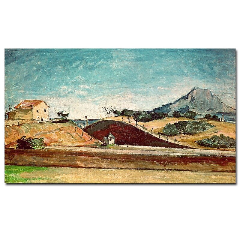 Trademark Fine Art Paul Cezanne 'The Railway Cutting, 1870' Canvas Art 18x32 Inches image 1