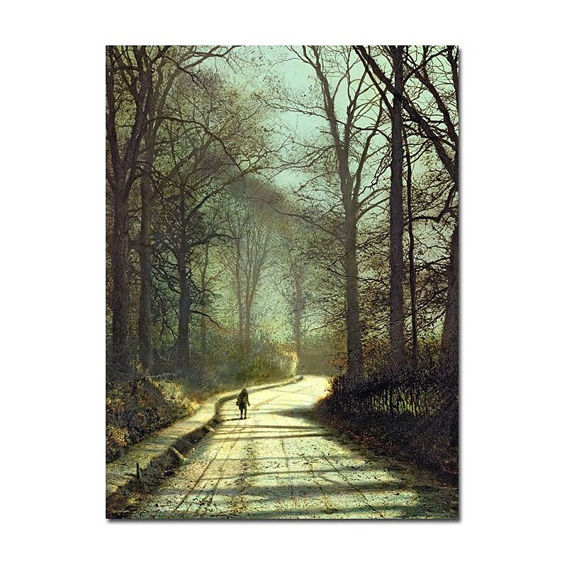 Trademark Fine Art John Grimshaw 'Moonlight Walk' Canvas Art image 1