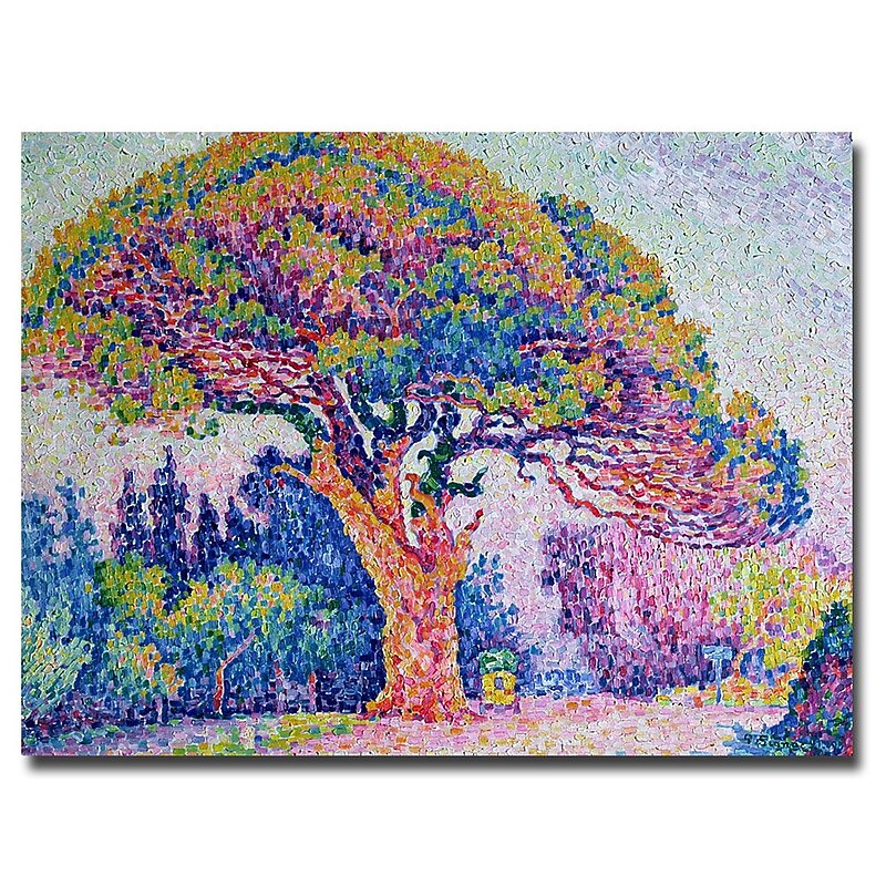 Trademark Fine Art Paul Signac 'The Pine Tree at St.Tropez, 1909' Canvas Art 24x32 Inches image 1