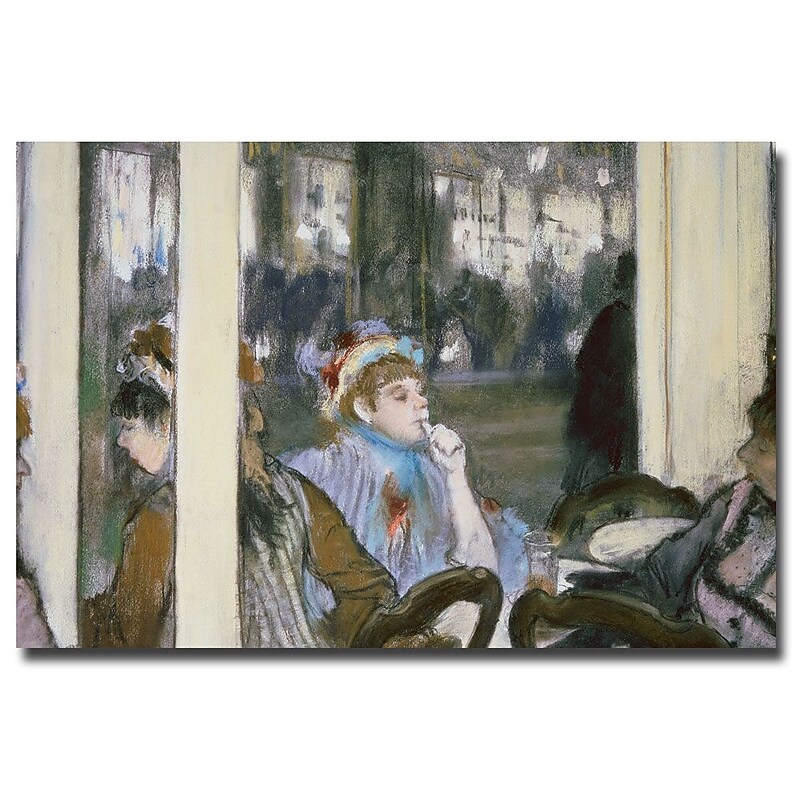 Trademark Fine Art Edgar Degas 'Women on a Cafe Terrace, 1877' Canvas Art image 1