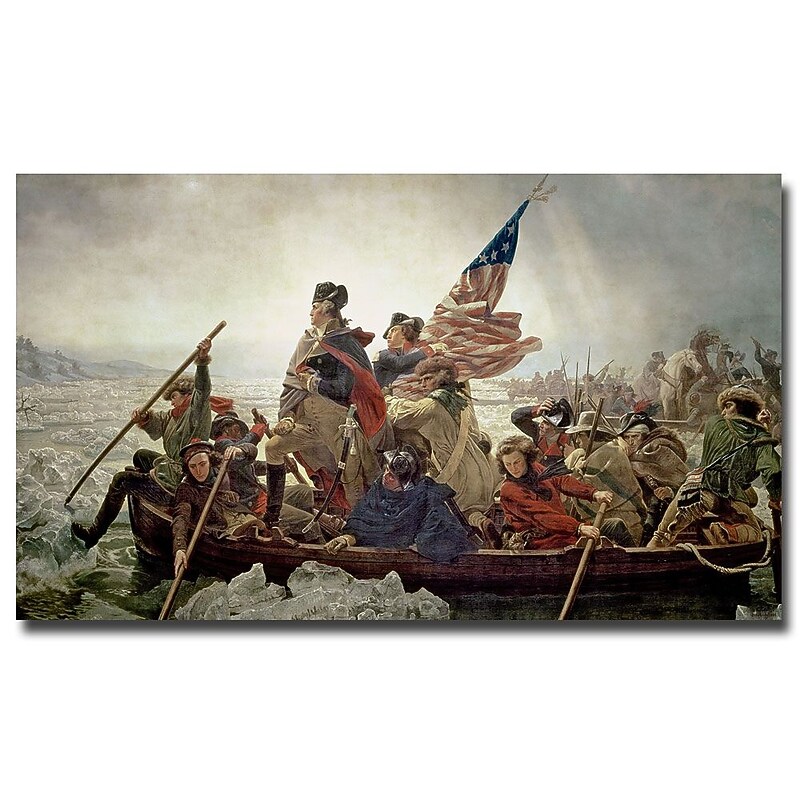 Trademark Fine Art Emanuel Leutze 'Washington Crossing Delaware River in 1776' 14x24 Inches image 1