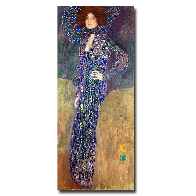 Trademark Fine Art Gustav Klimt 'Emilie Floege' Canvas Art 10x24 Inches image 1