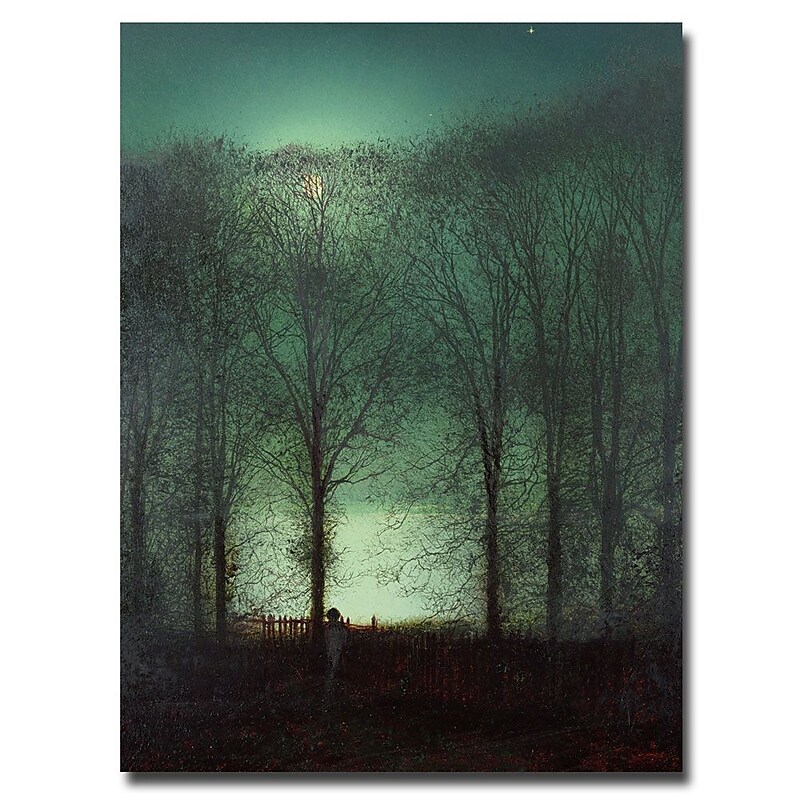 Trademark Fine Art John Atkinson Grimshaw 'Figure in the Moonlight' Canvas Art image 1