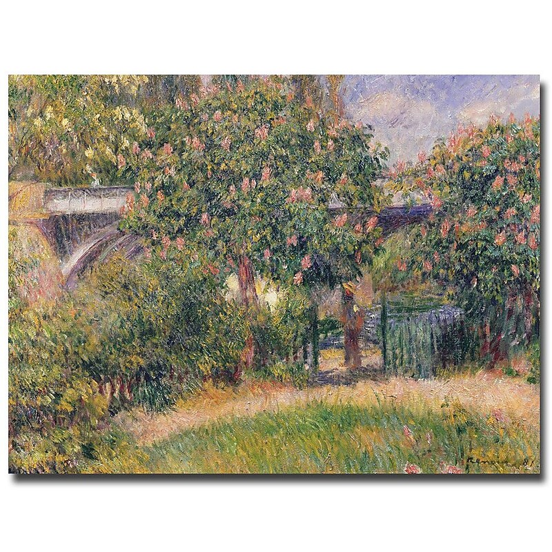 Trademark Fine Art Pierre Renoir 'Railway Bridge at Chatou, 1881' Canvas Art 18x24 Inches image 1