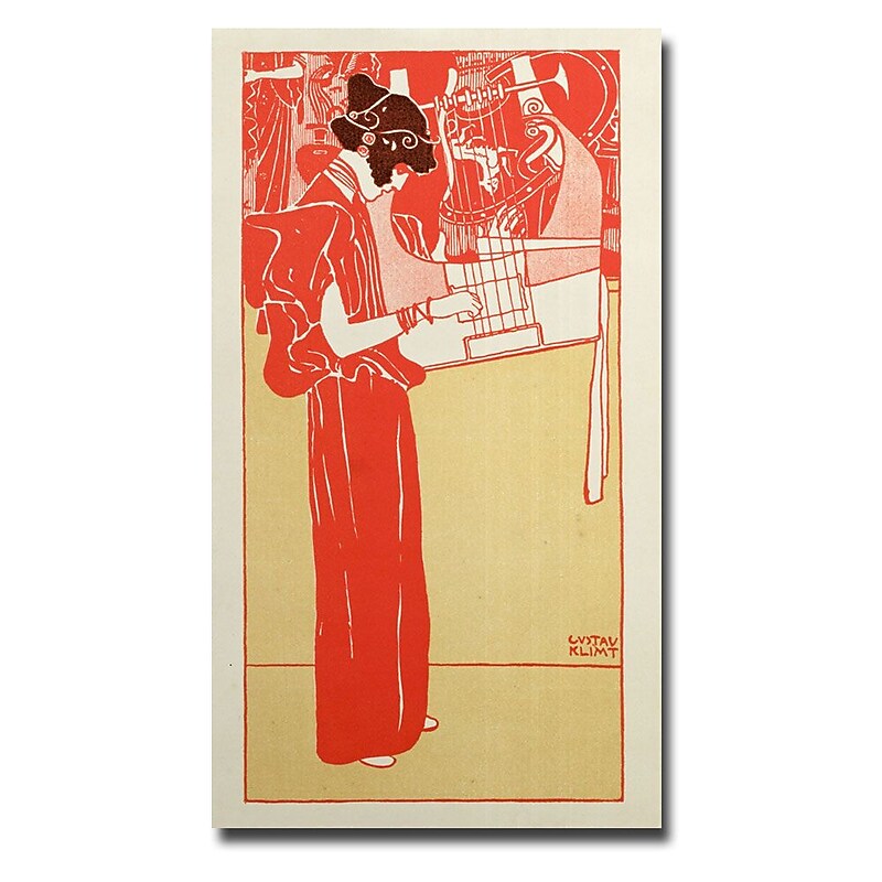 Trademark Fine Art Gustav Klimt 'Musik, 1901' Canvas Art 14x24 Inches image 1