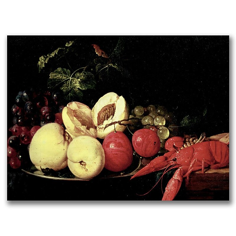 Trademark Fine Art Jan Davidz Heem 'Still Life of Fruit with a Lobs' Canvas Art 22x32 Inches image 1
