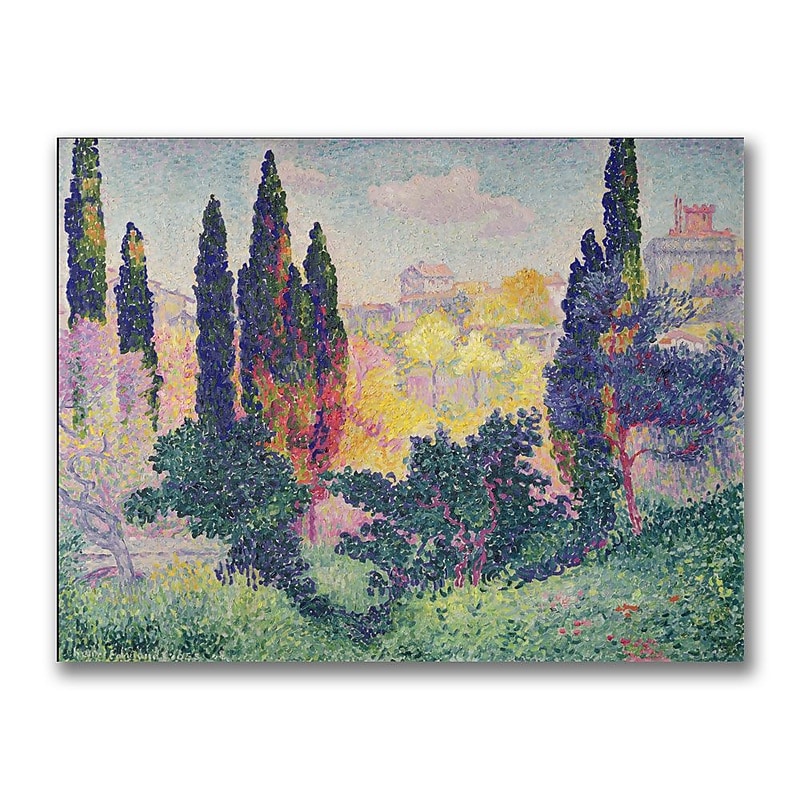 Trademark Fine Art Henri Edmond Cross 'The Cypresses at Cagnes' Canvas Art image 1