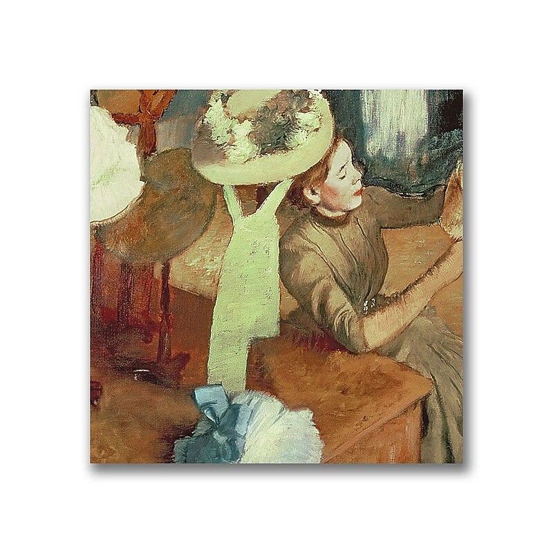 Trademark Fine Art Edgar Degas 'The Millinery Shop' Canvas Art 14x14 Inches image 1