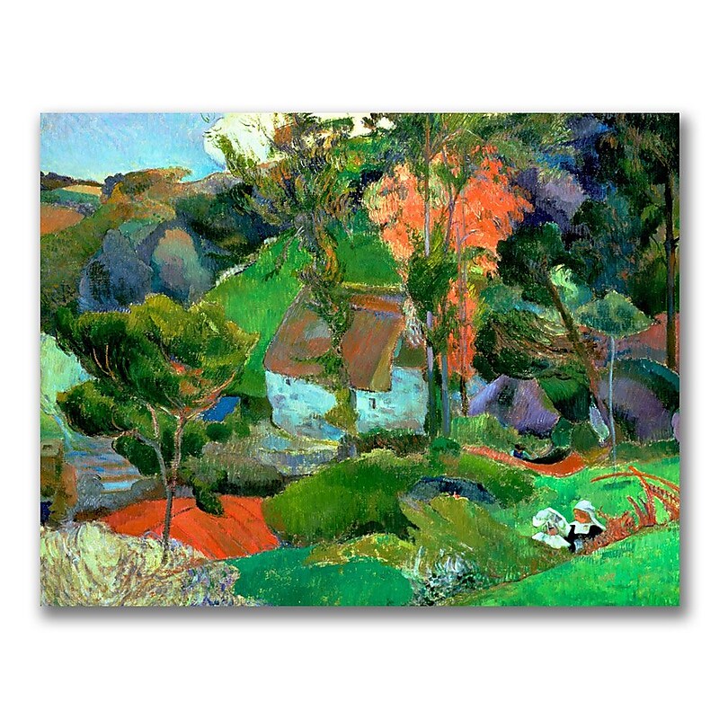 Trademark Fine Art Paul Gauguin 'Landscape at Pont Aven' Canvas Art 35x47 Inches image 1