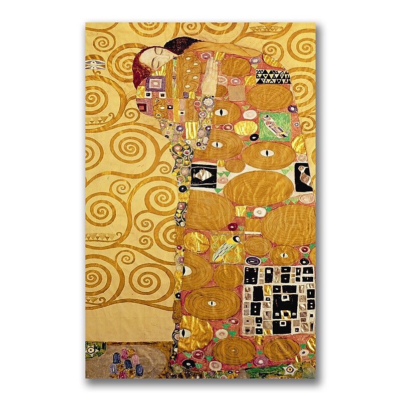 Trademark Fine Art Gustav Klimt, 'Fulfillment' Canvas Art 14x24 Inches image 1