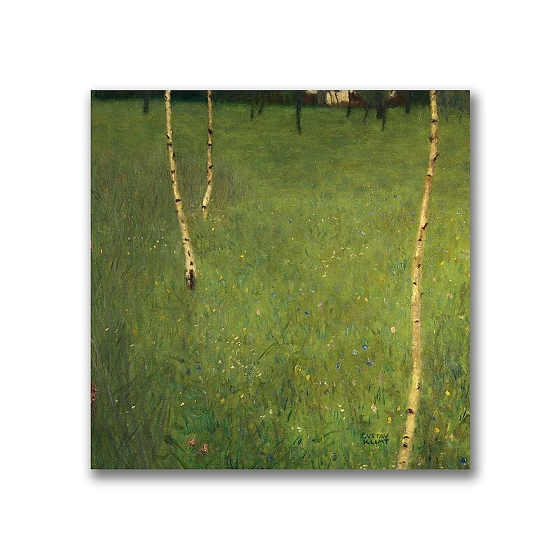 Trademark Fine Art Gustav Klimt 'Farmhouse with Birch Trees' Canvas Art image 1
