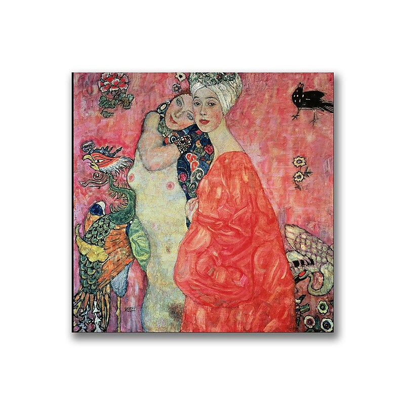 Trademark Fine Art Gustav Klimt, 'Woman Friends' Canvas Art 14 x 14 Inches image 1