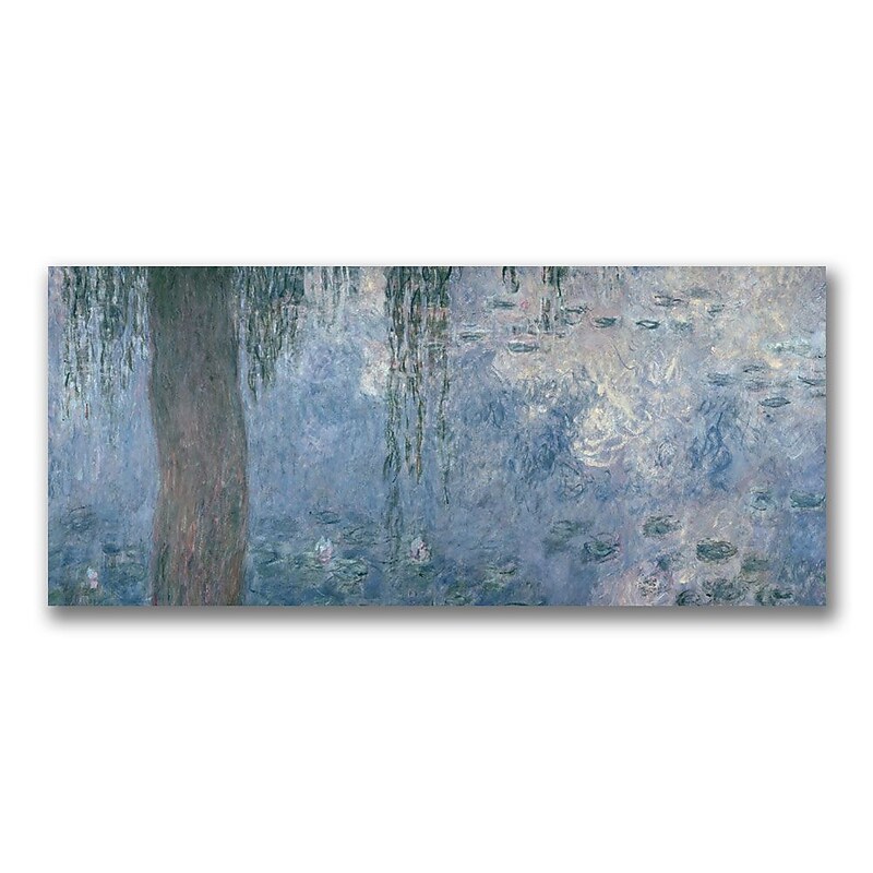 Trademark Fine Art Claude Monet Waterlillies Morning II' Canvas Art 20x47 Inches image 1