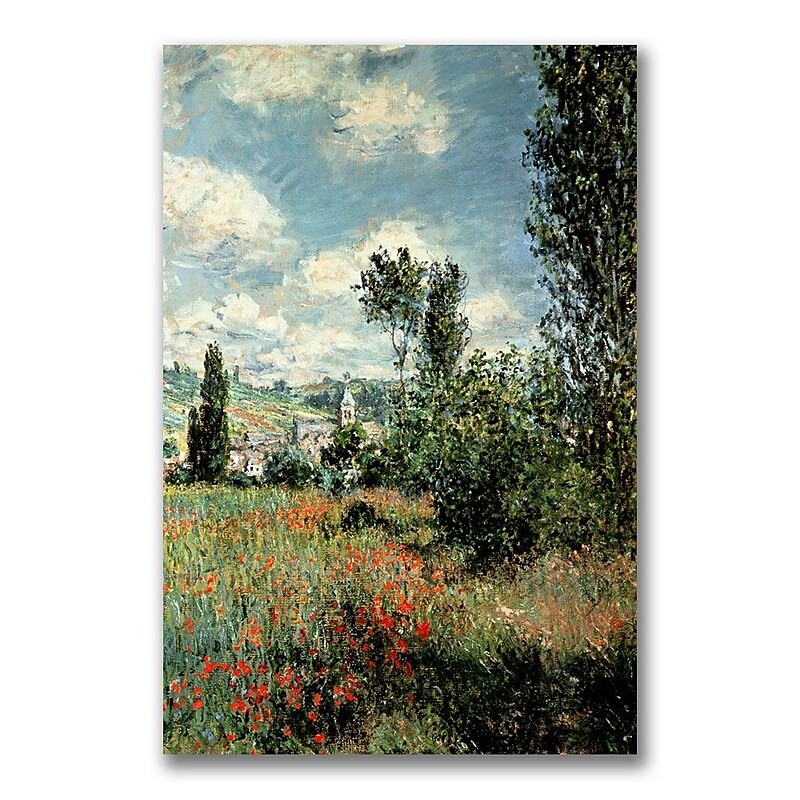 Trademark Fine Art Claude Monet 'Path through the Poppies' Canvas Art image 1