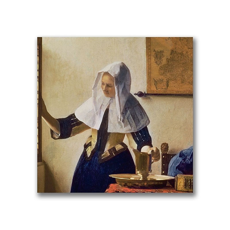 Trademark Fine Art Jan Vermeer 'Young Woman with a Water Jug' Canvas Art 14x14 Inches image 1