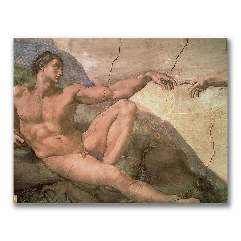 Trademark Fine Art Michelangelo 'The Creation of Adam' Canvas Art image 1