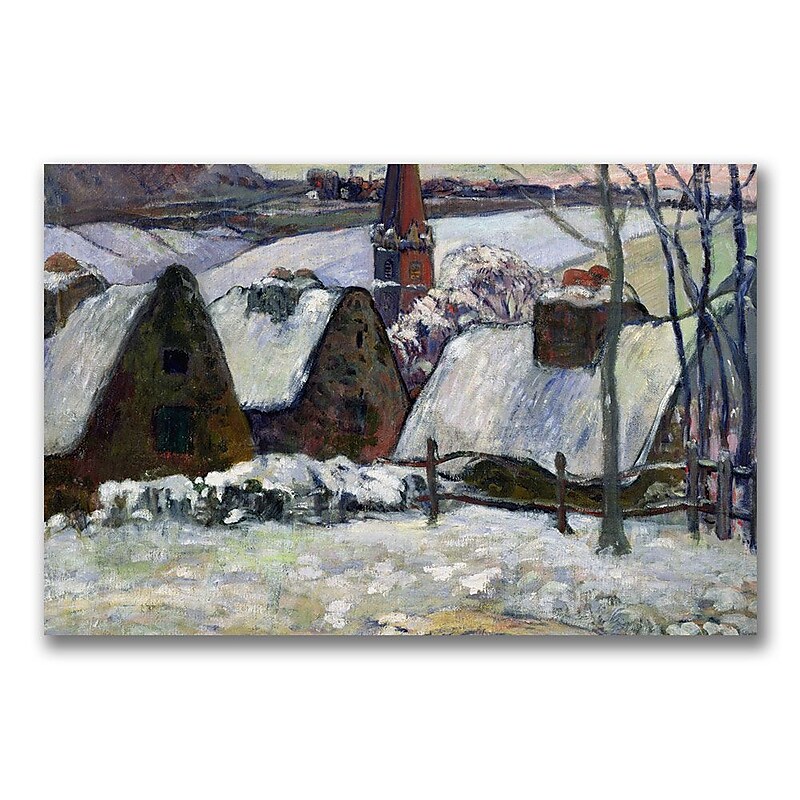 Trademark Fine Art Paul Gauguin 'Brenton village under snow' Canvas Art 22x32 Inches image 1