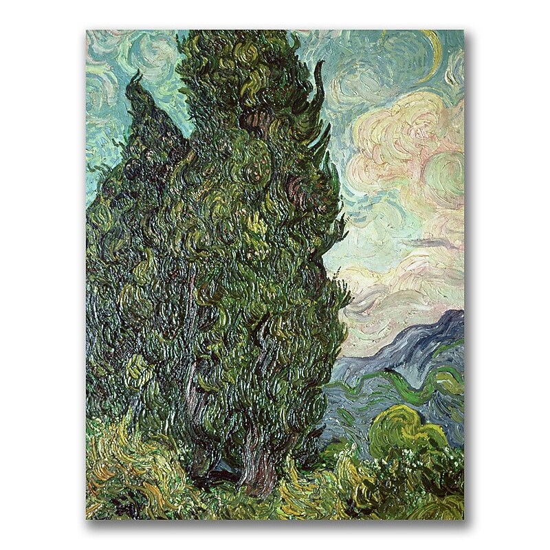Trademark Fine Art Vincent van Gogh 'Cypresses 1889 Canvas Art image 1