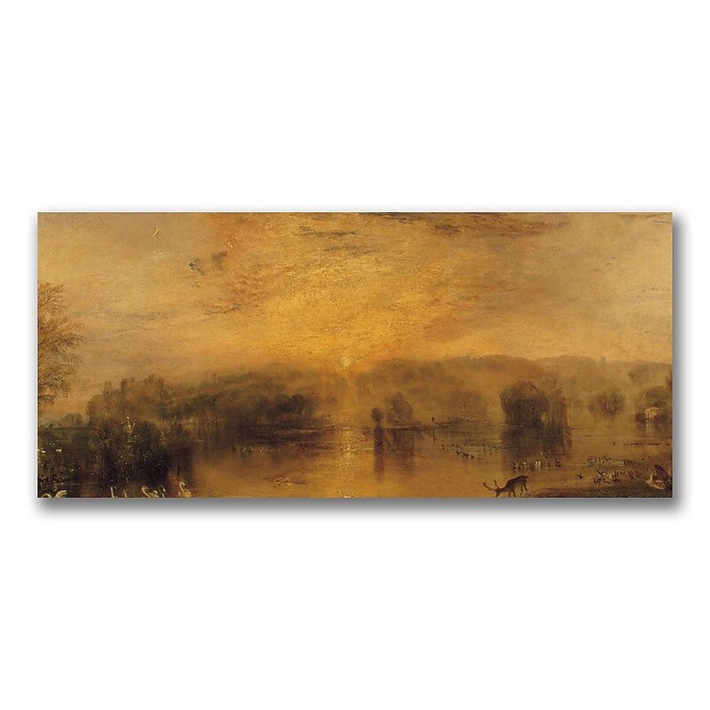 Trademark Fine Art Joseph Turner 'The Lake, Petworth, Sunset' Canvas Art 16x32 Inches image 1