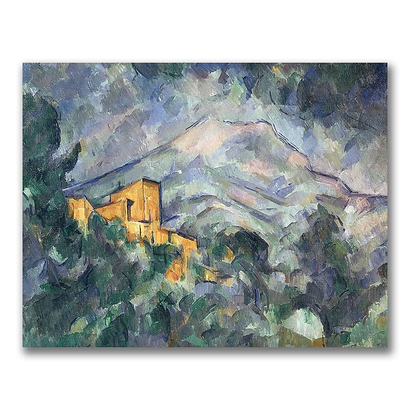 Trademark Fine Art Paul Cezanne 'Montagne Saint-Victoire Black' Canvas Art 18x24 Inches image 1
