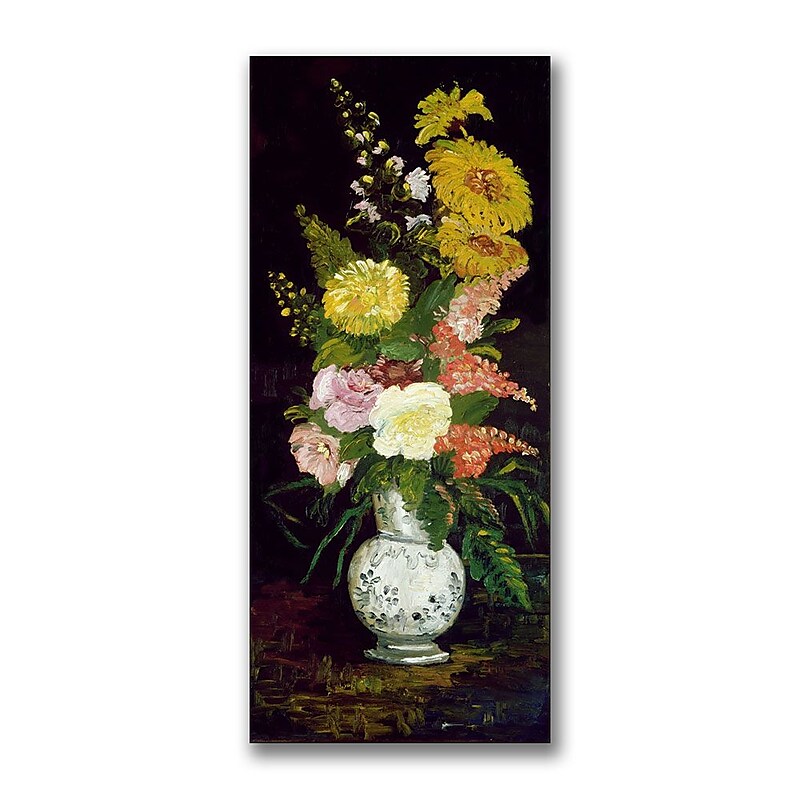 Trademark Fine Art Paul Cezanne 'Vase of Flowers' Canvas Art 16x32 Inches image 1