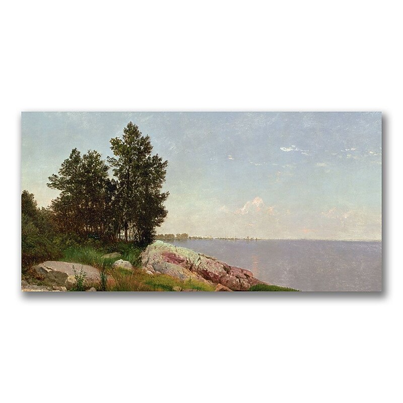 Trademark Fine Art John Kensett 'Long Island Sound at Darien' Canvas Art 16x32 Inches image 1