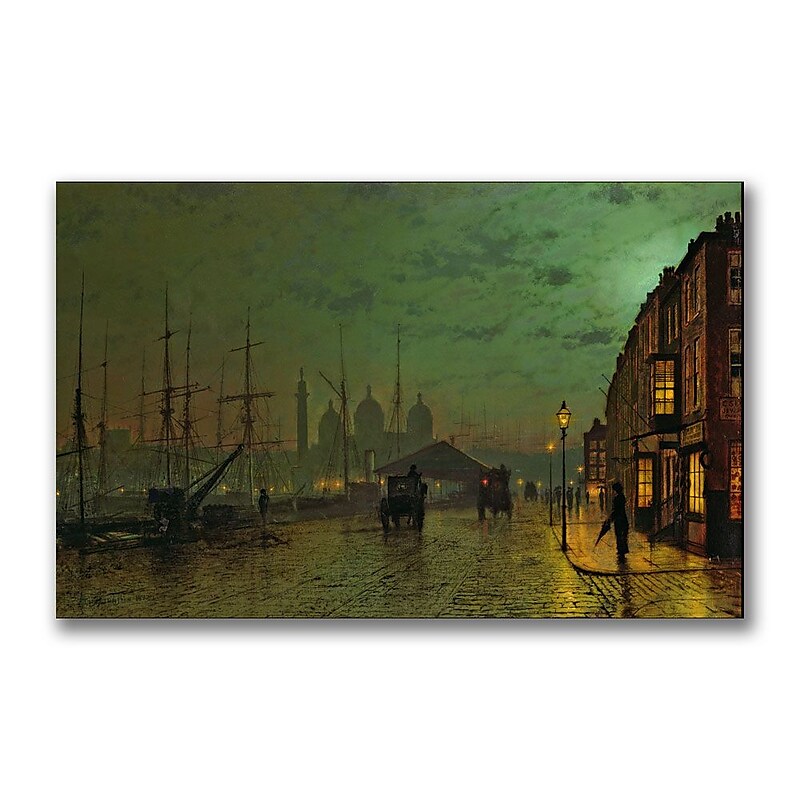 Trademark Fine Art John Grimshaw 'Prince's Dock Hull 1882' Canvas Art 18x32 Inches image 1