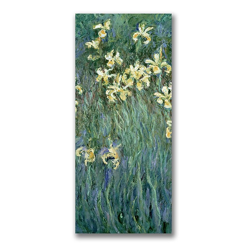 Trademark Fine Art Claude Monet 'The Yellow Irises' Canvas Art 12x24 Inches image 1