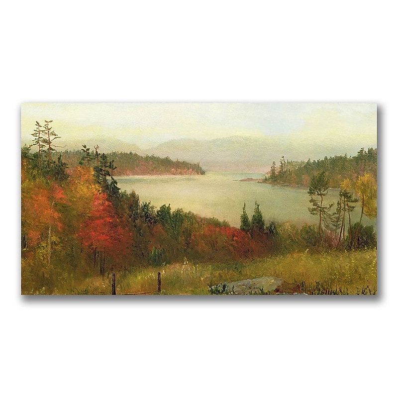Trademark Fine Art Homer Martin 'Raquette Lake 1869' Canvas Art 16x32 Inches image 1