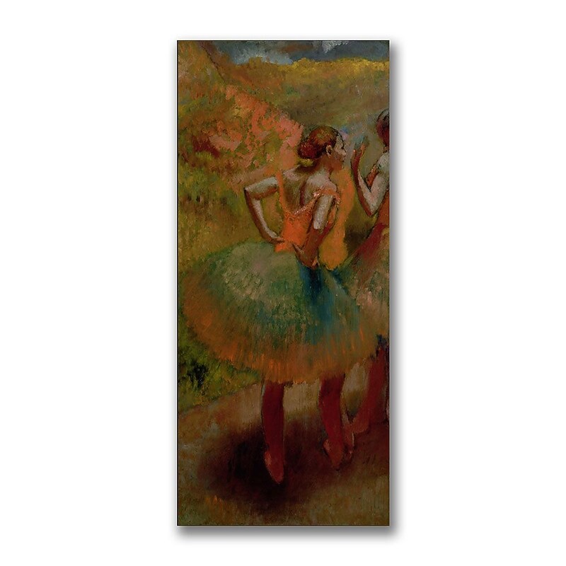 Trademark Fine Art Edgar Degas 'Dancers wearing Green Skirts' Canvas Art 18x32 Inches image 1