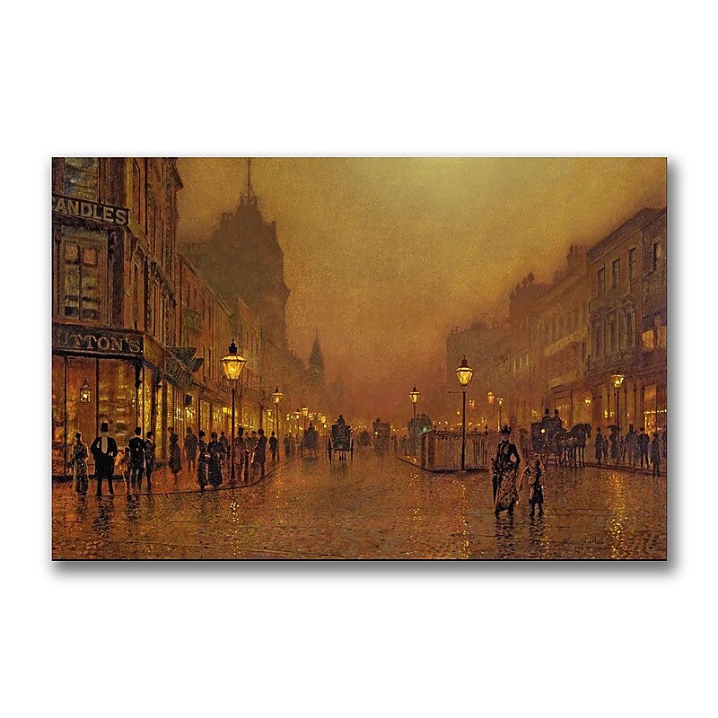 Trademark Fine Art John Grimshaw 'A Street at Night' Canvas Art 30x47 Inches image 1