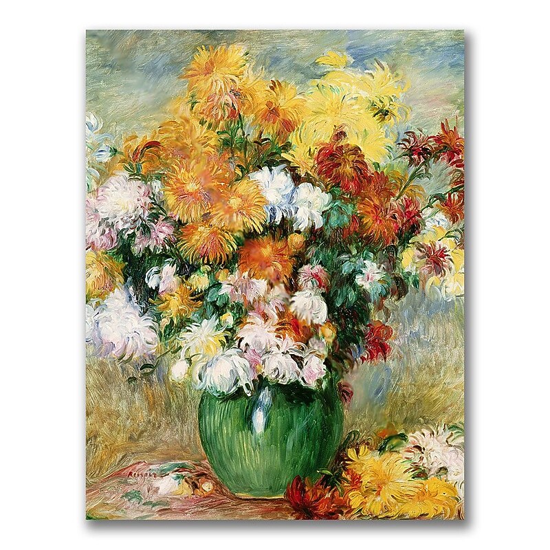Trademark Fine Art Pierre Renoir 'Bouquet of Chrysanthemums' canvas art 24x32 Inches image 1