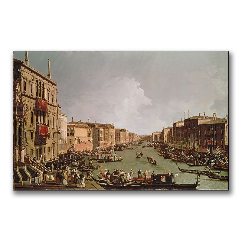 Trademark Fine Art Canatello 'A Regatta on the Grand Canal' Canvas Art 14x24 Inches image 1
