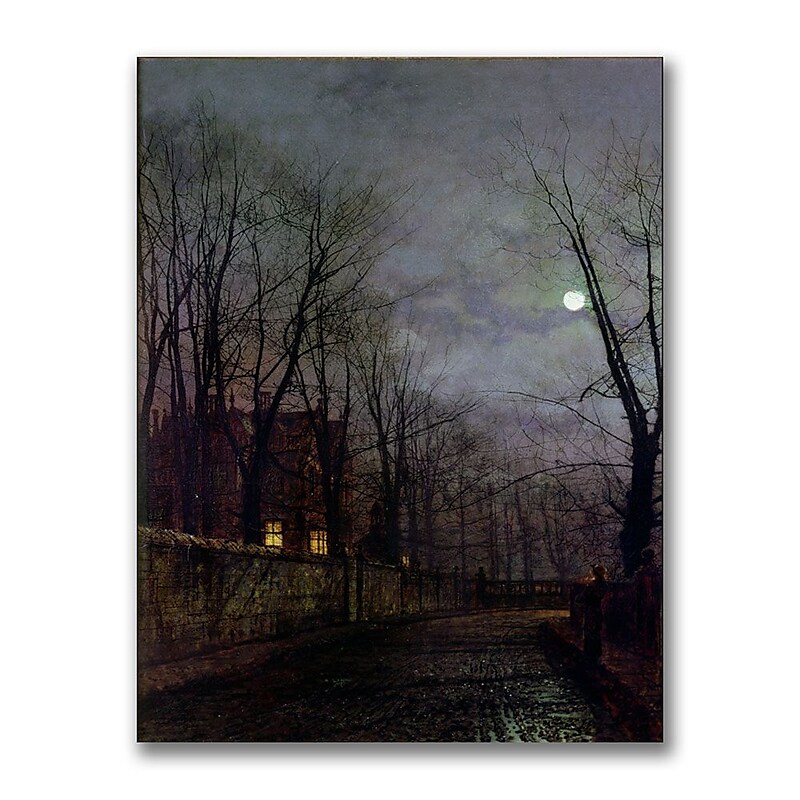 Trademark Fine Art John Grimshaw 'Moonlit Street Scene II' Canvas Art image 1
